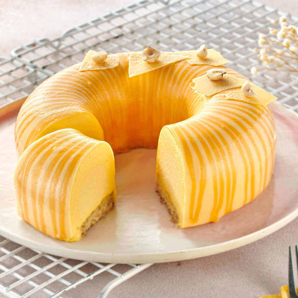 Mango Passionfruit Mousse Cake